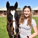 UC Davis undergraduate student Samantha Gentille and CEH herd horse April.
